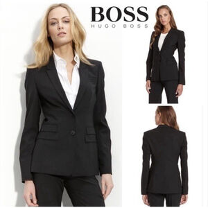 BOSS Black Virgin Wool Stretch Tailored Blazer Women’s Size 6 Work
